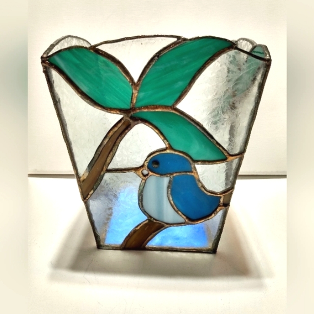 Stained glass vintage planter